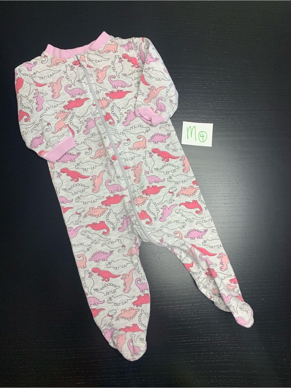 ⭐️2/$8.00⭐️ George 3-6m Pink Dinosaur Zip Front Cotton Sleeper